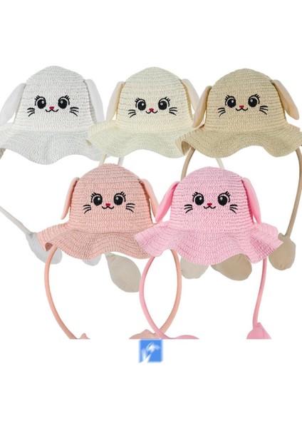 Çocuklar Için Yüksek Kalite, Sevimli, Yaz Hasır Şapka ( 3-9 Yaş ) ( Içinde Daraltma Ipi Mevcuttur ) modelleri
