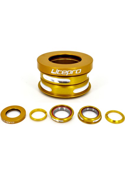 Pengfu Shop Gümüş Tarzı Litepro Katlanır Bisiklet Kulaklık Bmx 44MM Entegre Direksiyon Çatal Rulman Bisiklet Basın Kutusu Sütun Bisiklet Bardak (Yurt Dışından)