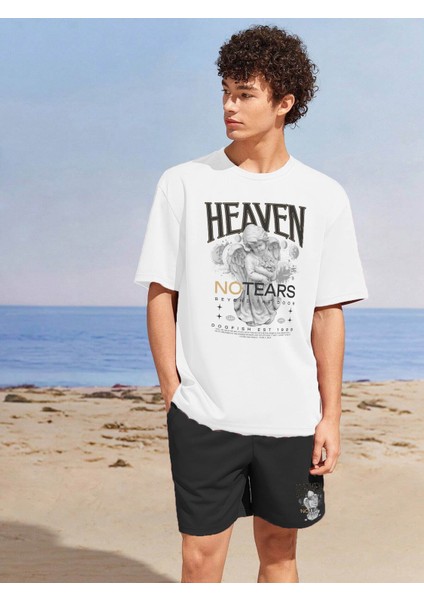 Sevgili Çift Kombini Tişört-Şort Buzzynoise Baskılı Oversize Kahverengi fırsatları