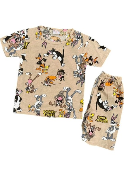 Alp Kids Looney Tunes Baskılı T-Shirt Şortlu Erkek Çocuk Takım