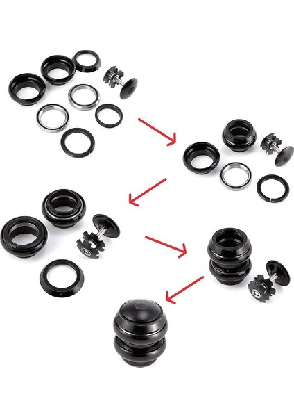 Siyah Stil 34 mm Bisiklet Kulaklık Direksiyon Kolonu Dağ Bisikleti Yol Bisikleti Kulaklık Mühürlü Kartuş Rulmanlar Kök Konik Bisiklet Aksesuarları (Yurt Dışından) fırsatları