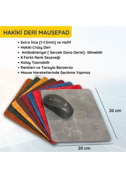 Hakiki Deri Mausepad, 20*20CM Crazy Gerçek Deri Mouse Pad, 1 Adet Oyuncu Gamepad