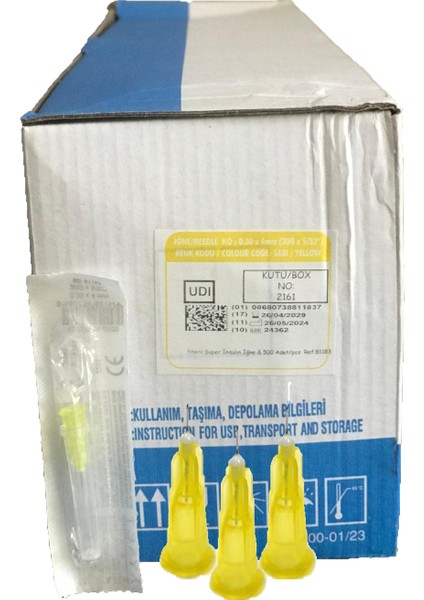- Mezoterapi Iğne Ucu Sarı Kısa 0,30*4 mm (30G*5/32)