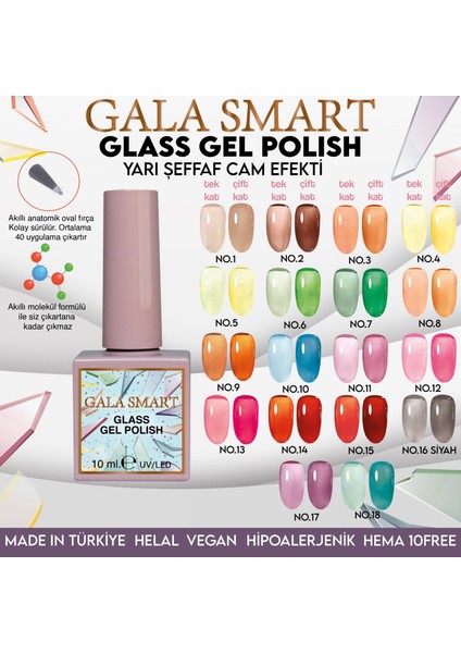 Glass Cam Efekti Yarı Şeffaf Kalıcı Oje fiyatları