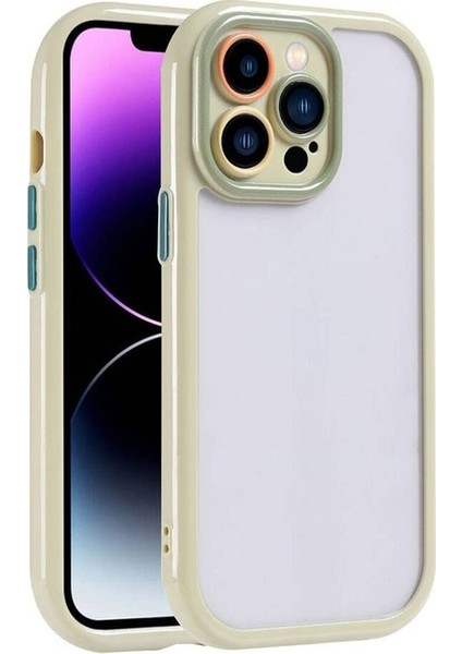 Apple iPhone 14 Pro Max Uyumlu Kılıf Kamera Korumalı Renkli Kenar ve Çerçeve Tasarımlı Vitamin Kapak, Yeşil