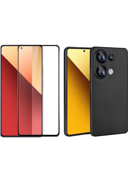 Xiaomi Redmi Note 13 Pro 4g ile Uyumlu Telefon Kılıfı ve 5d Tam Kaplayan Cam Ekran Koruyucu