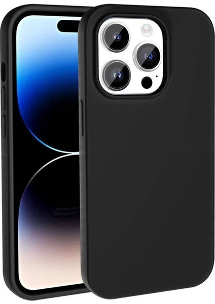 Apple iPhone 15 Pro Max Uyumlu Kılıf Magsafe Şarj Özellikli Sıvı Teknolojili Silinebilir Sert Kivi Kapak, Siyah