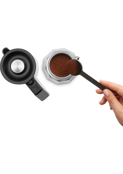 Çelik OK0027 Okka Rich Moka Pot Karıştırıcılı Metal Italyan ve Türk Kahve Makinesi - Krom C / F Tur