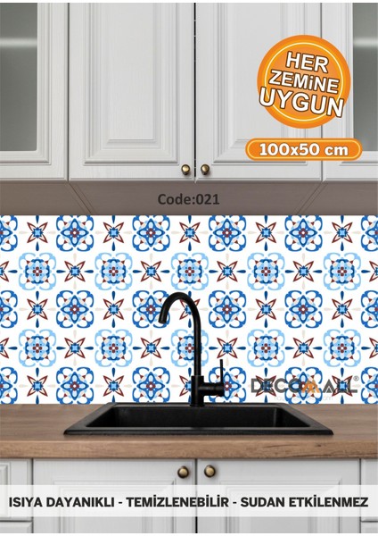21 Code Yapışkanlı Desenli Folyo Duvar Dolap Mutfak Tezgah Arası Folyo Kaplama(50x100cm)