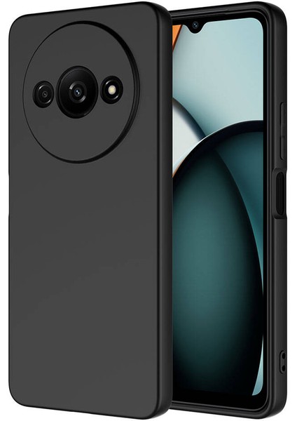 Xiaomi Redmi A3 4g 2024 Uyumlu Kılıf Silikon Içi Kadife Yumuşak Esnek Mara Lansman Kapak, Siyah