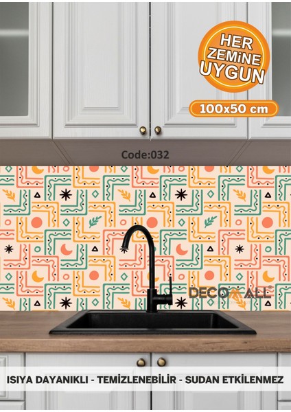 32 Code Yapışkanlı Desenli Folyo Duvar Dolap Mutfak Tezgah Arası Folyo Kaplama(50x100cm)