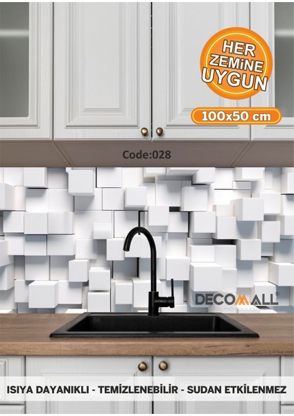 28 Code Yapışkanlı Desenli Folyo Duvar Dolap Mutfak Tezgah Arası Folyo Kaplama(50x100cm)