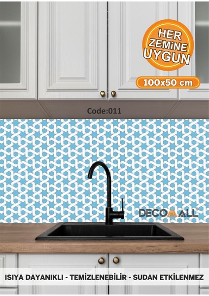 11 Code Yapışkanlı Desenli Folyo Duvar Dolap Mutfak Tezgah Arası Folyo Kaplama(50x100cm)