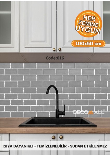 16 Code Yapışkanlı Desenli Folyo Duvar Dolap Mutfak Tezgah Arası Folyo Kaplama(50x100cm)