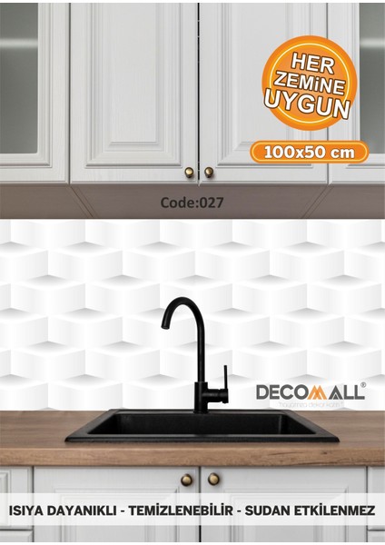 27 Code Yapışkanlı Desenli Folyo Duvar Dolap Mutfak Tezgah Arası Folyo Kaplama(50x100cm)