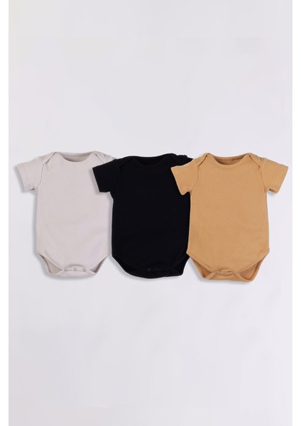 Çıtçıtlı Kaşkorse 3'lü Set Unisex Bebek Zıbın