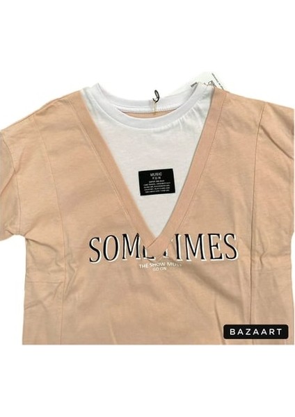 Sometimes Baskılı Kız Çocuk T-Shirt