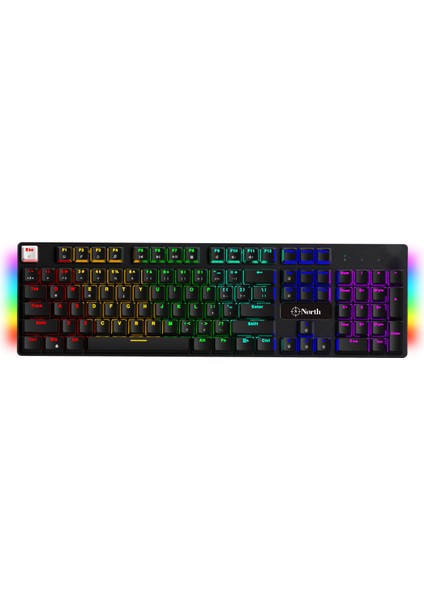 Shield Blue Switch Türkçe Q RGB Full Metal Panel Mekanik Gaming Klavye - Siyah