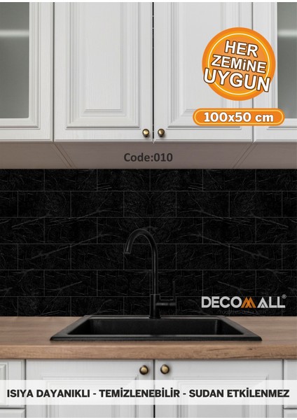 10 Code Yapışkanlı Desenli Folyo Duvar Dolap Mutfak Tezgah Arası Folyo Kaplama(50x100cm)