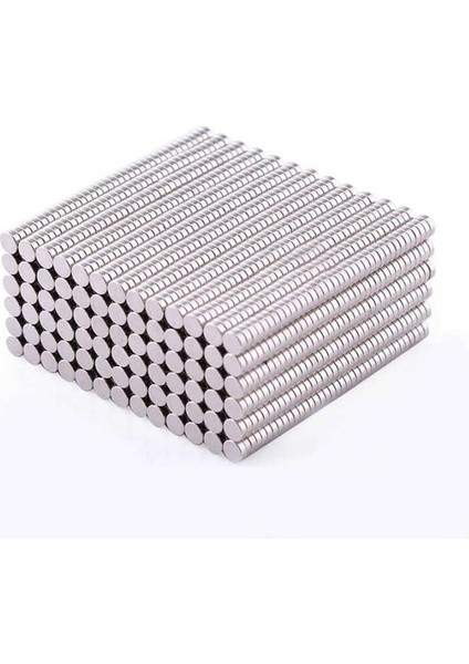 100 Adet 3X6MM Yuvarlak Güçlü Neodyum Mıknatıs - Neodim Magnet Çap 3mm , Kalınlık 6mm