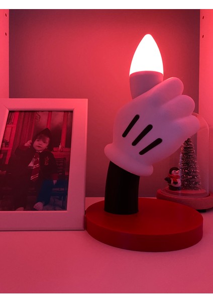 Mickey Mouse Abajur Lamba Çocuk Odası Dekoru Mickey Dekoratif Aydınlatma Bebek Odası Masa Lambası