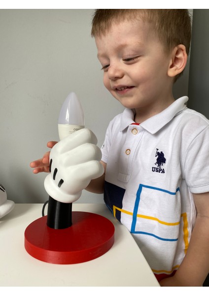 Mickey Mouse Abajur Lamba Çocuk Odası Dekoru Mickey Dekoratif Aydınlatma Bebek Odası Masa Lambası