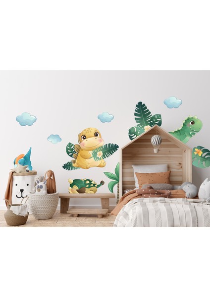 Çocuklar Için Sevimli Dinazor Temalı Duvar Sticker fiyatları