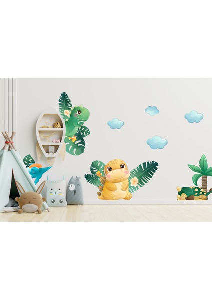 Çocuklar Için Sevimli Dinazor Temalı Duvar Sticker modelleri
