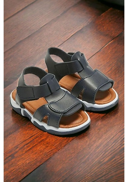 Çocuk Bantlı Lacivert Sandalet