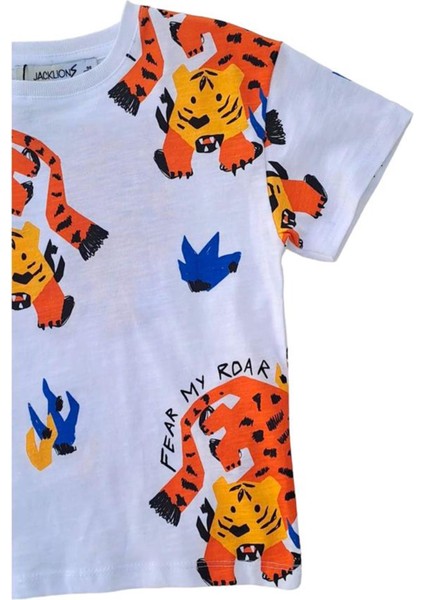 Erkek Çocuk Kaplan Baskılı T-Shirt fırsatları