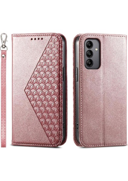 Samsung Galaxy A05S Cüzdan Eşkenar Dörtgen Şekli Günlük Kullanım Standı Için Flip Case (Yurt Dışından)