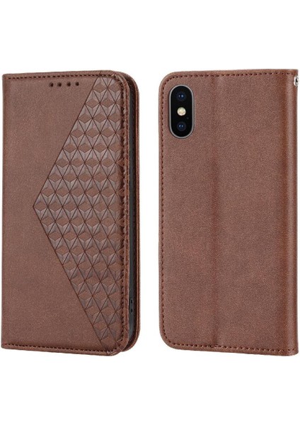 IPhone x Için Flip Case/xs Cüzdan Standı Eşkenar Dörtgen Şekli Günlük Kullanım El Kayışı (Yurt Dışından)