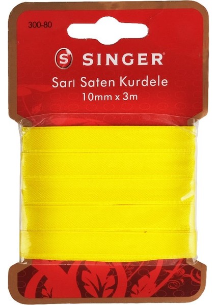 Sarı Saten Kurdele (10MM x 3m) 300-80