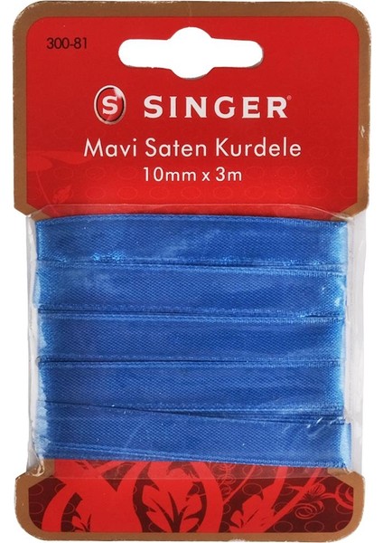 Mavi Saten Kurdele (10MM x 3m) 300-81