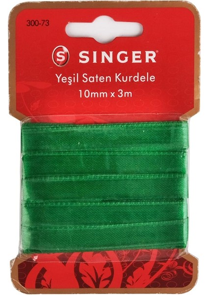 Yeşil Saten Kurdele (10MM x 3m) 300-73