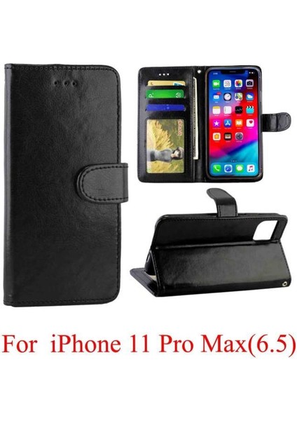 IPhone 11 Için Flip Case Pro Max Darbeye Pu Deri Kickstand Kart (Yurt Dışından)