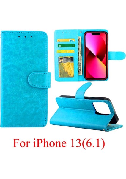 IPhone 13 Için Flip Case Pu Deri Manyetik Kapatma Darbeye Kart Tutucu (Yurt Dışından)