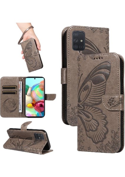 Samsung Galaxy A51 5g Için Flip Case Kredi Kartı ile Ayrılabilir El Kayışı (Yurt Dışından)