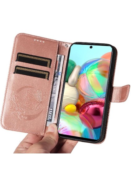 Samsung Galaxy A51 4g Için Flip Case Kredi Kartı ile Ayrılabilir El Kayışı (Yurt Dışından)