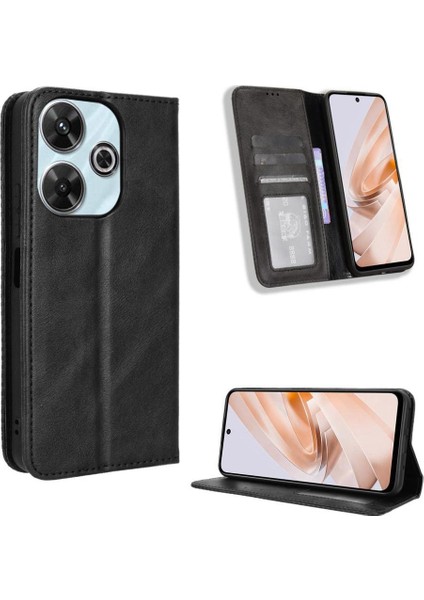 Xiaomi Redmi 13C Cüzdan Manyetik Kapatma Pu Deri Kılıf (Yurt Dışından)