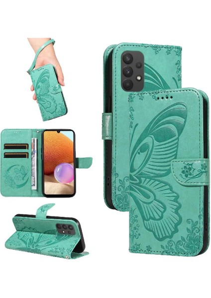 Samsung Galaxy A32 5g Için Flip Case Yüksek Kalite Deri ile Kabartmalı (Yurt Dışından)