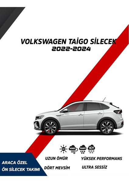 Volkswagen Taigo 2023 Model Araca Özel Muz Silecek Seti Sürücü Taraf 650MM Yolcu Taraf 450MM