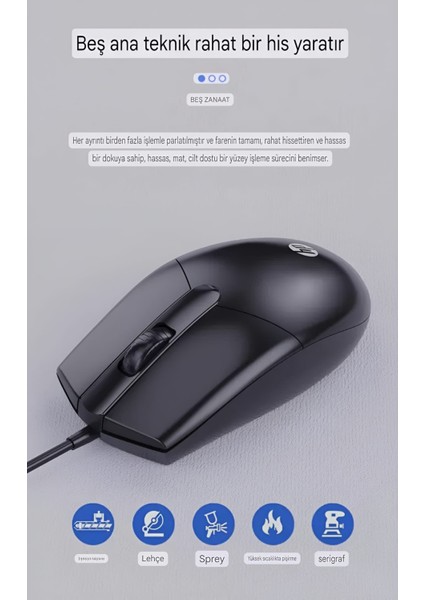 M260 1200 Dpı USB Kablolu Optik Oyuncu Mouse Siyah (Ramwhite Türkiye Garantili)
