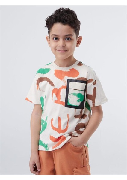 Erkek Çocuk Pamuklu Batik Desenli Yarım Kol T-Shirt