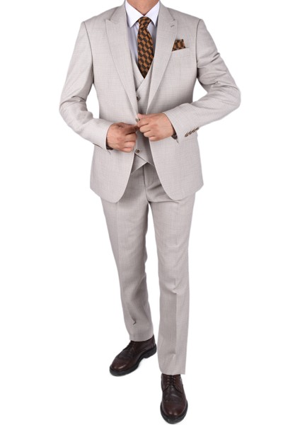 MSR-7293 Yelekli Takım Elbise/bej/60 indirimleri