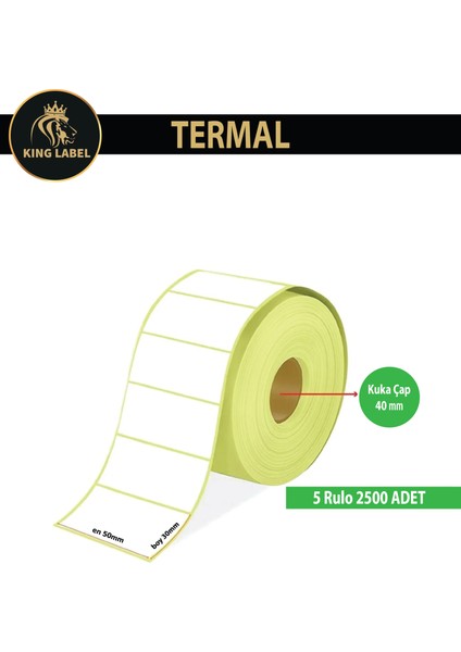 Termal Barkod Etiket 30X50 1 Rulo 500'LÜ Sarım