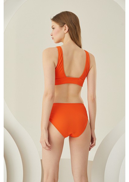 Turuncu Reps Üçgen Tek Üst Bikini modelleri