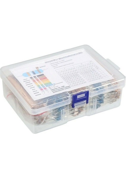 Direnç Seti 1/4W Metal Film %1 20'şerli 2600 Adet 130 Çeşit Şeffaf Çantada