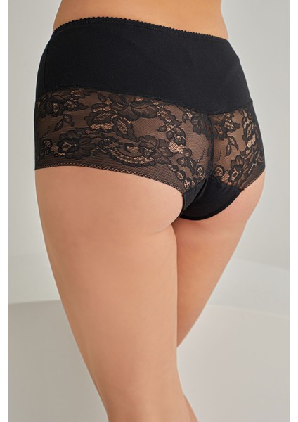 Siyah Lazer Kesim Yüksek Bel Dantelli Korse NBB1931 fiyatları