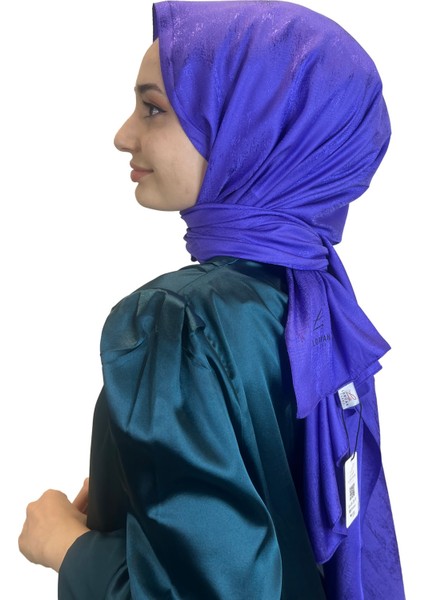 Scarf Jakarlı Şal, Floş Jakar Cam Kırığı Desenli Şal 01074